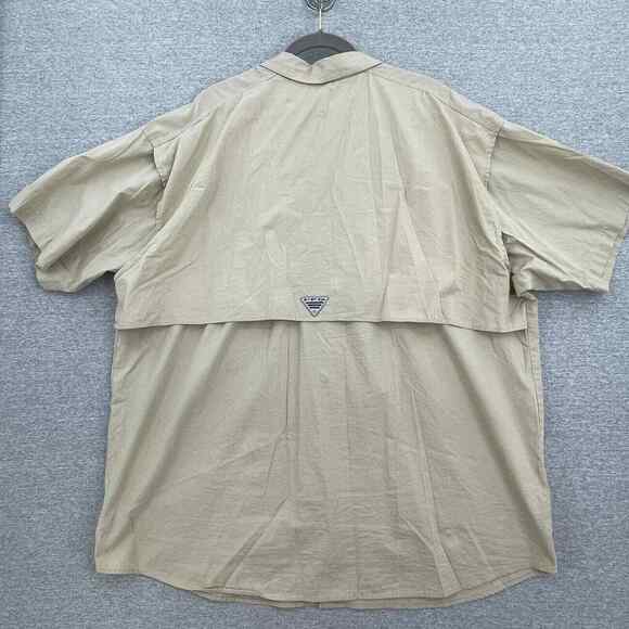 Columbia Shirt Mens 2XL Button Up Tan Short Sleeve Vented Fishing Hiking Outdoor - Picture 3 of 12
